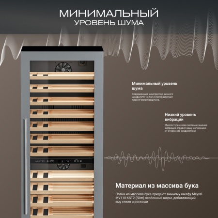 Винный шкаф Meyvel MV110-KST2 компрессорный двухзонный